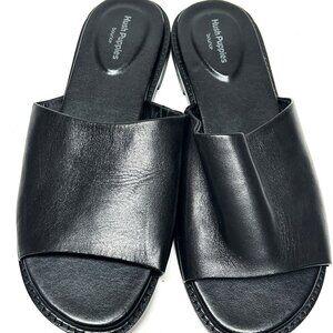 Hush Puppies bounce black slides in size 8